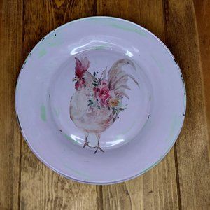 Hen Farmhouse Style Glass Plate